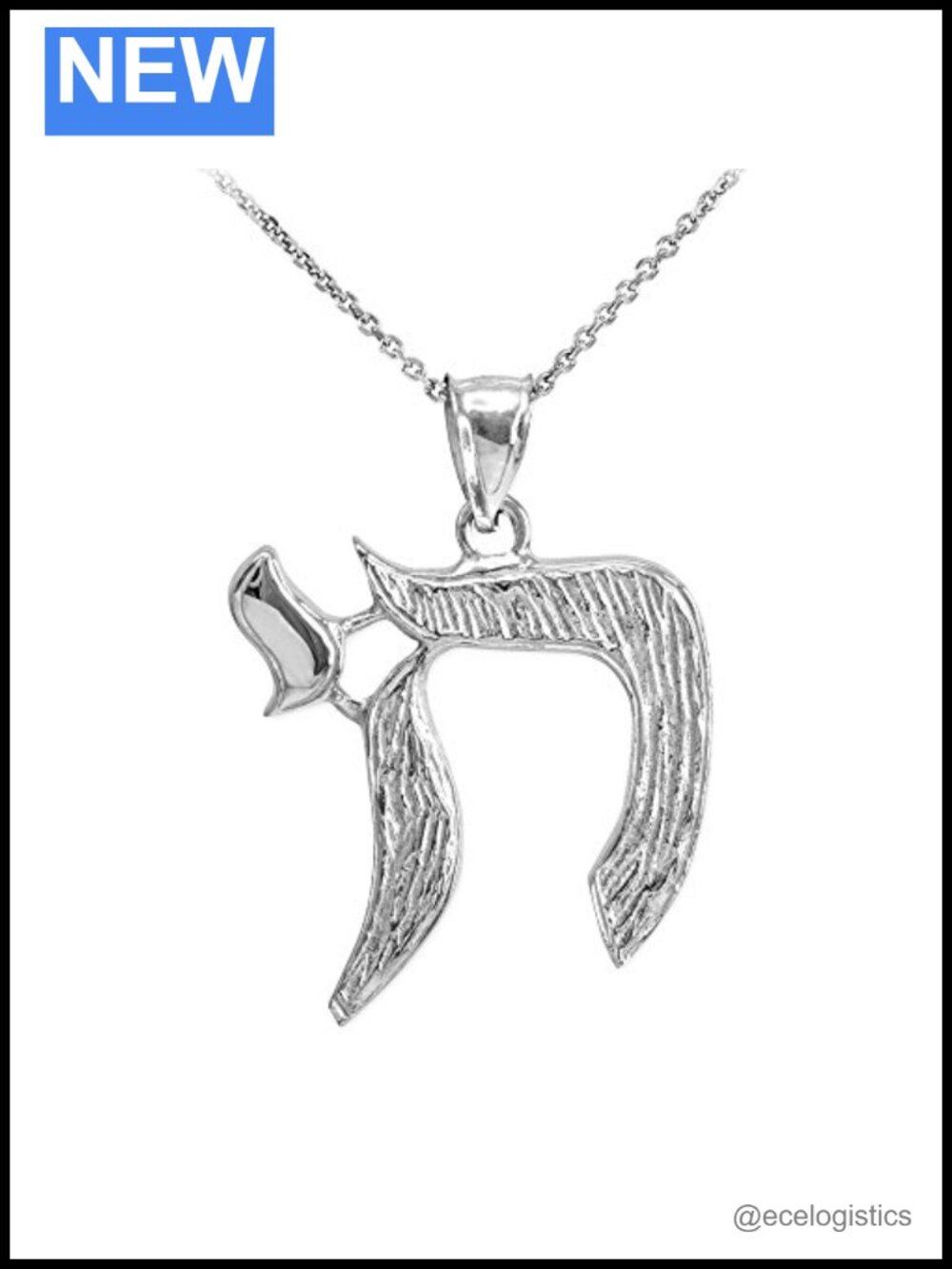 925 Sterling Silver Hebrew Chai Charm Pendant Necklace